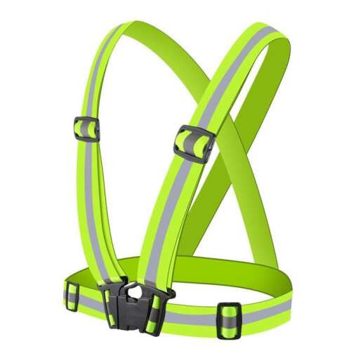 Unisex Adjustable Reflective Safety Harness Vest Yellow