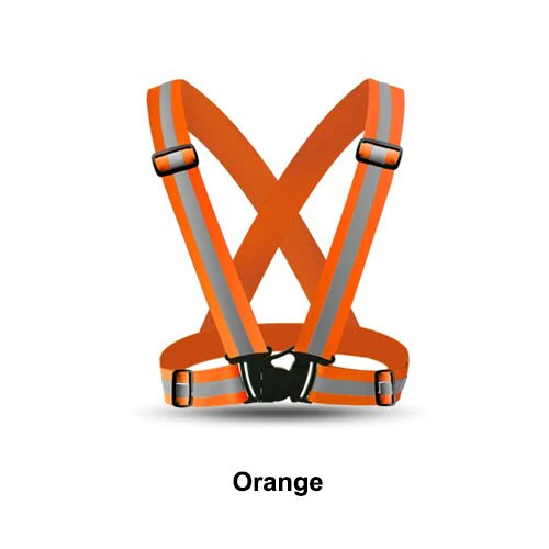 Unisex Adjustable Reflective Safety Harness Vest Orange