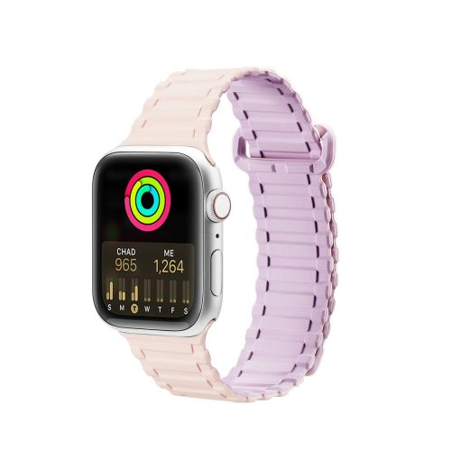 Dux Ducis Strap (Armor Version) Strap for Apple Watch Ultra, SE, 8, 7, 6, 5, 4, 3, 2, 1 (49, 45, 44, 42 mm) Silicone Magnetic Band Bracelet Pink Purple