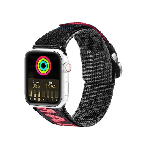 Dux Ducis Strap (Outdoor Version) strap for Apple Watch Ultra, SE, 8, 7, 6, 5, 4, 3, 2, 1 (49, 45, 44, 42 mm) nylon band bracelet black and red