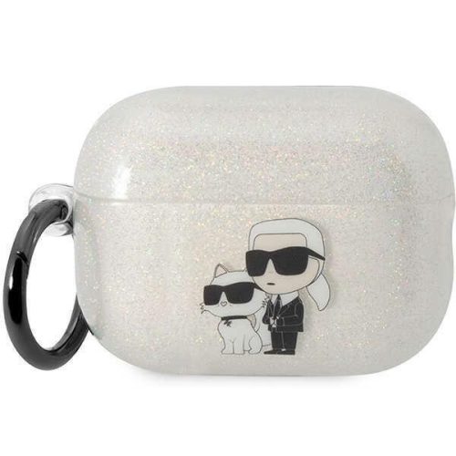 Karl Lagerfeld KLAP2HNKCTGT Airpods Pro 2 cover transparent Gliter Karl&Choupette