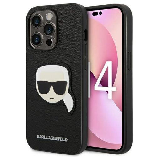 Karl Lagerfeld KLHCP14LSAPKHK iPhone 14 Pro 6,1" czarny/black hardcase Saffiano Karl's Head Patch