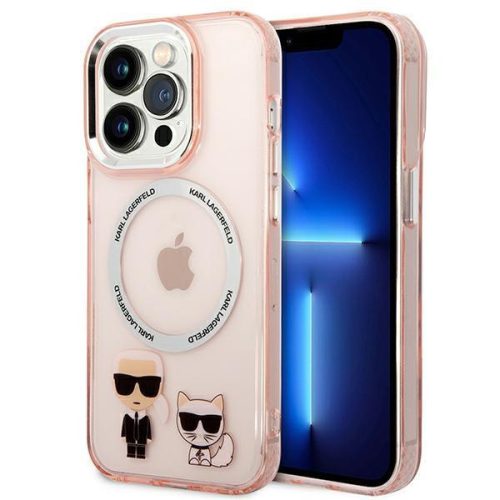 Karl Lagerfeld KLHMP14LHKCP iPhone 14 Pro 6.1 "hardcase pink / pink Karl & Choupette Aluminum Magsafe