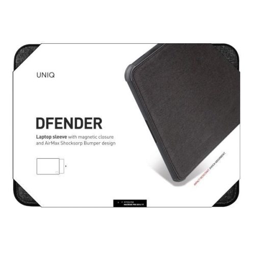 UNIQ case Dfender laptop Sleeve 16" czarny/charcoal black