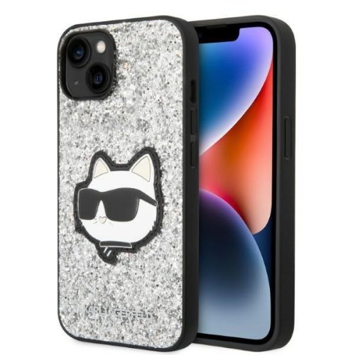 Karl Lagerfeld KLHCP14MG2CPS iPhone 14 Plus 6.7" silver/silver hardcase Glitter Choupette Patch