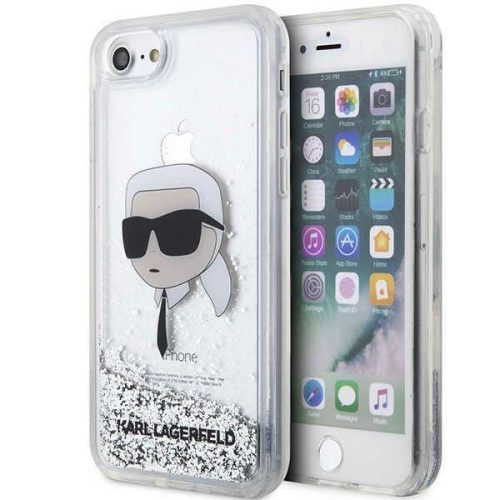 Karl Lagerfeld KLHCI8LNKHCH iPhone 7/8/ SE 2020/2022 silver/silver hardcase Glitter Karl Head