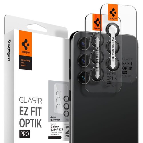 Spigen OPTIK.TR ”EZ FIT” CAMERA PROTECTOR 2-PACK GALAXY S23 / S23+ PLUS BLACK