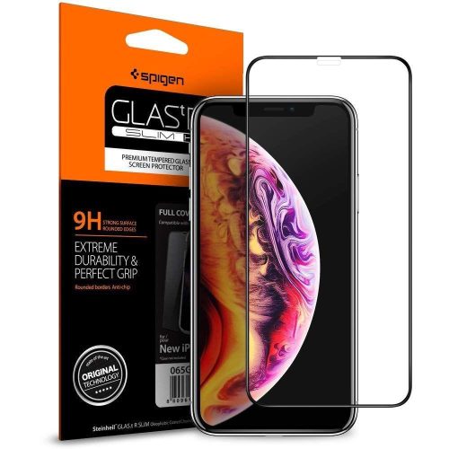 TEMPERED GLASS Spigen GLASS FC IPHONE 11 PRO BLACK