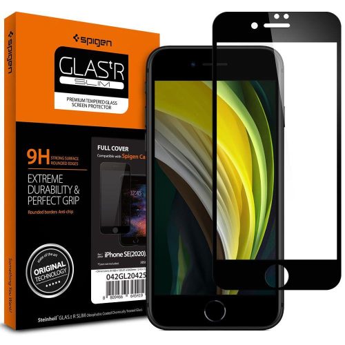 TEMPERED GLASS Spigen GLASS FC IPHONE 7 / 8 / SE 2020 / 2022 BLACK