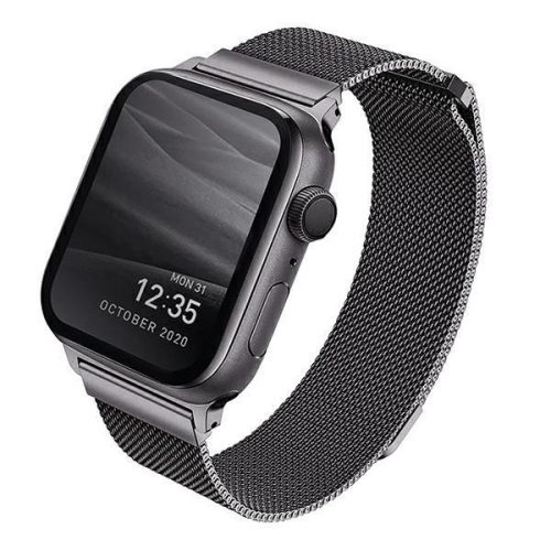 UNIQ pasek Dante Apple Watch Series 4/5/6/7/8/SE/SE2 38/40/41mm Stainless Steel grafitowy/graphite