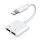 Joyroom Lightning - 2x Lightning headphone adapter audio and charging white (S-Y104)