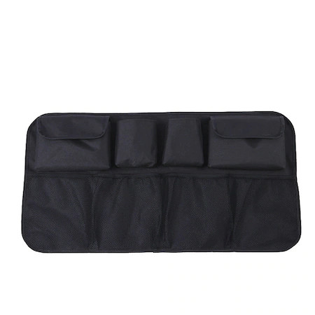 Car organizer on the back of the rear seat for the trunk black