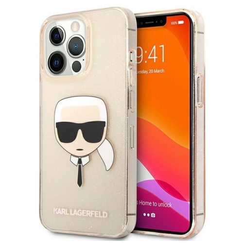 Karl Lagerfeld KLHCP13LKHTUGLGO iPhone 13 Pro / 13 6,1" złoty/gold hardcase Glitter Karl's Head