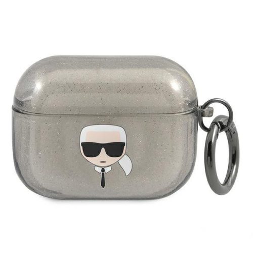 Karl Lagerfeld KLAPUKHGK AirPods Pro cover czarny/black Glitter Karl's Head