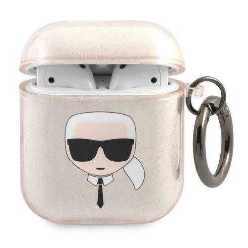 Karl Lagerfeld KLA2UKHGD AirPods cover złoty/gold Glitter Karl's Head