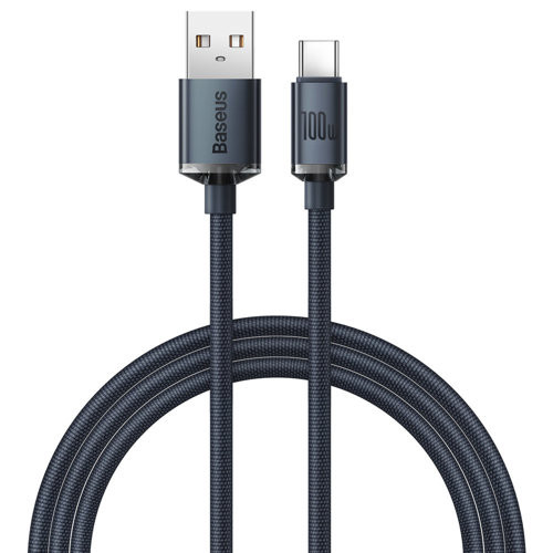 Baseus crystal shine series fast charging data cable USB Type A to USB Type C100W 1,2m black (CAJY000401)