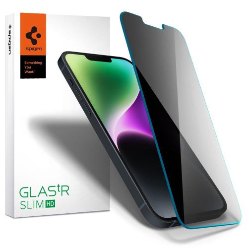 TEMPERED GLASS Spigen GLAS.TR SLIM IPHONE 13 / 13 PRO / 14 PRIVACY