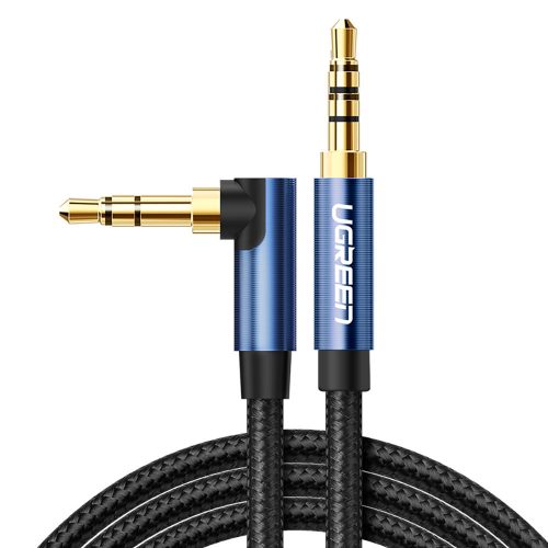 Ugreen angled AUX cable 2 x mini jack 3.5 mm 1m blue (AV112)