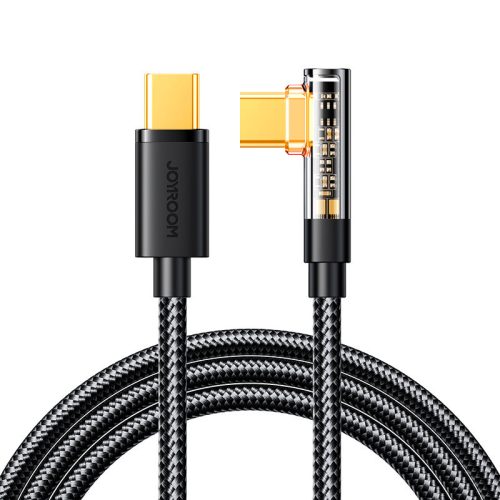 Joyroom USB C cable angled - USB C for fast charging and data transfer 100W 1.2 m black (S-CC100A6)