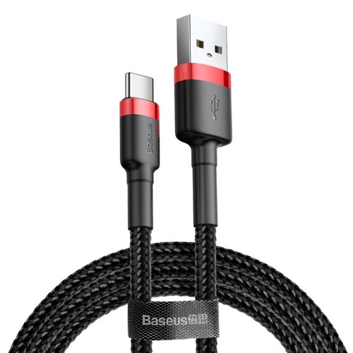 Baseus Cafule Cable durable nylon cord USB / USB-C QC3.0 2A 2M black-red (CATKLF-C91)