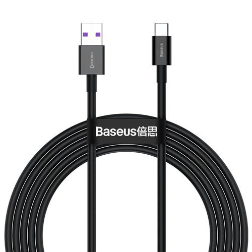 Baseus Superior USB cable - USB Type C 66 W (11 V / 6 A) Huawei SuperCharge SCP 2 m black (CATYS-A01)