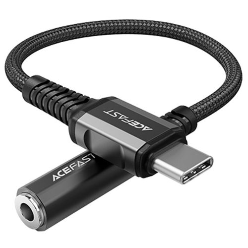 Acefast audio cable USB Type C - 3.5mm mini jack (female) 18cm, DAC, AUX black (C1-07 black)