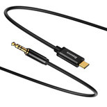 Baseus stereo audio AUX cable 3,5 mm mini jack - USB Type C for smartphone 120cm black (CAM01-01)