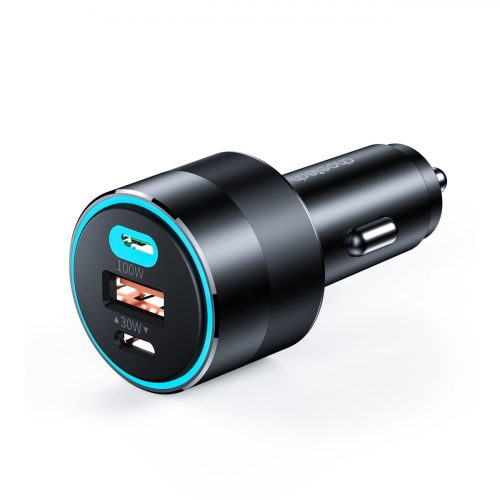 Choetech fast car charger 130W 2xUSB-C + USB-A black (TC0011)