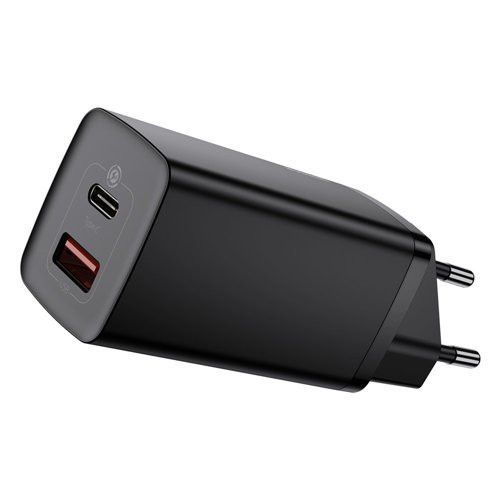 Baseus GaN2 Lite Fast 65W USB / USB Type C Quick Charge 3.0 Power Delivery (Gallium Nitride) Black (CCGAN2L-B01)