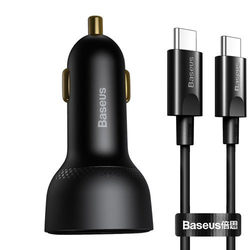 Baseus Superme fast car charger USB / USB Typ C 100W PPS Quick Charge Power Delivery + USB Typ C cable 100W (20V/5A) 1m black (TZCCZX-01)