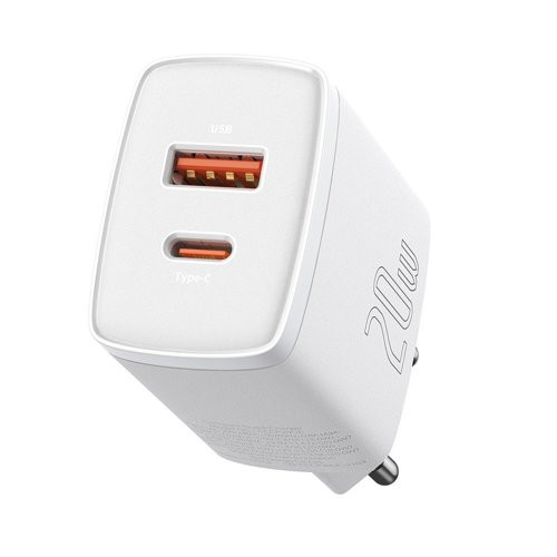 Baseus Compact Fast USB / USB Type C Charger 20W 3A Power Delivery Quick Charge 3.0 white (CCXJ-B02)