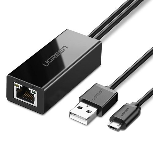 Ugreen external micro USB 100Mbps network adapter for Chromecast 1m black (30985)