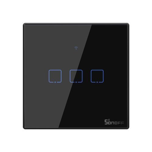 Sonoff T3EU3C-TX three-channel touch Wi-Fi wireless wall smart switches RF 433 MHz black (IM190314020)