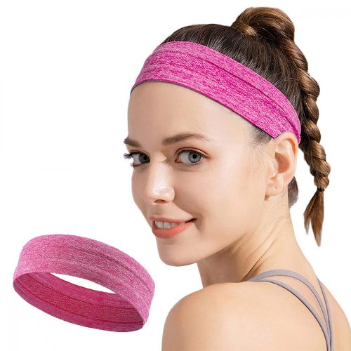 Elastic fabric headband for running fitness pink