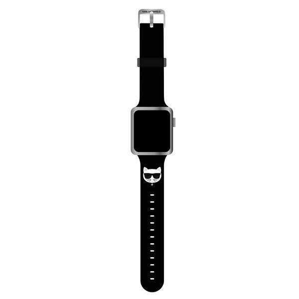 Karl Lagerfeld Choupette Head Apple Watch 42/44mm óraszíj fekete (KLAWLSLCK)