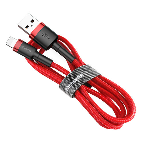 Baseus Baseus Cafule Cable Durable, Nylon, tartós fonott huzallal, USB / Lightning QC3.0 1.5A 2M piros (CALKLF-C09)