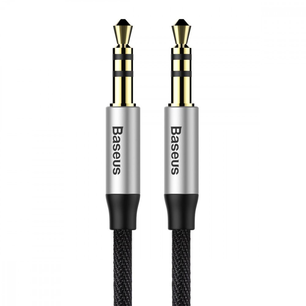 3,5 mm-es mini jack audiokabel AUX Baseus Yvien 1m (fekete és ezüst)